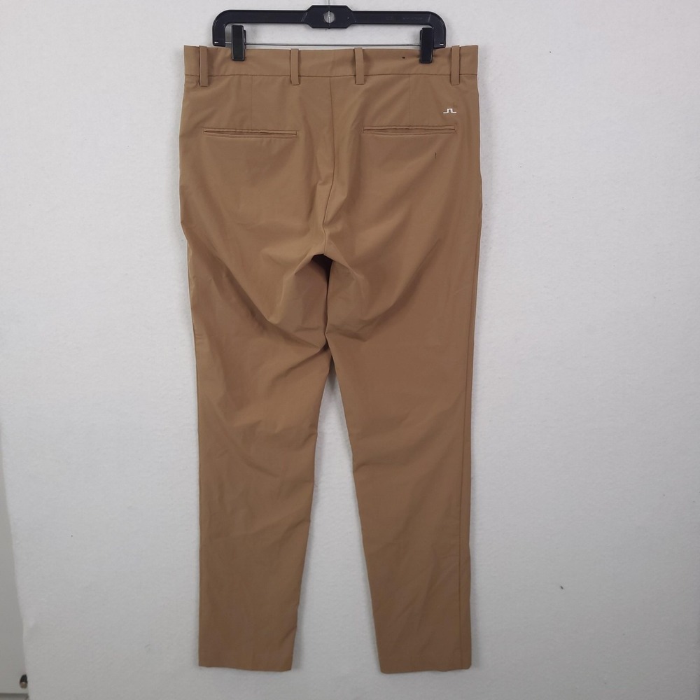 J.Lindeberg Golf Pants Mens 33x32 Beige Stretch Slim Performance Chino GMPA08535 - Picture 3 of 14